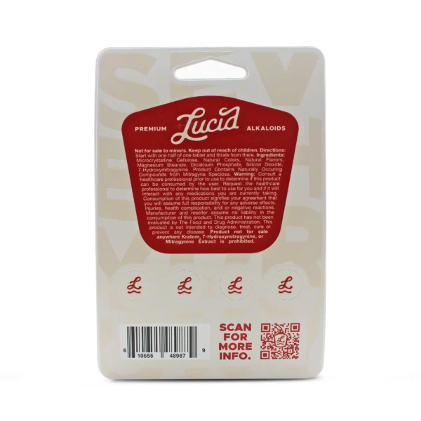 Lucid 7-Hydroxy Supreme Blend Chewables 50 mg 4 Count Unflavored Back