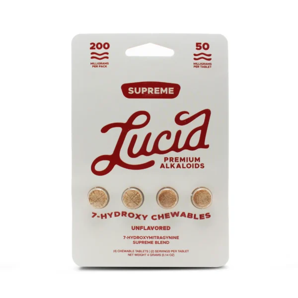 Lucid 7-Hydroxy Chewable Tablets 50 mg 4 Count Unflavored Front