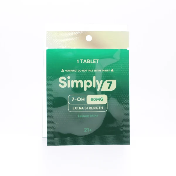 Simply7 7-Hydroxy Extra Strength Chewable Tablet 60mg 1 Count Lemon Mint Front