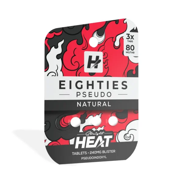 Straight Heat Eighties Pseudo Chewable Tablets 80 mg - 3 Count, Natural