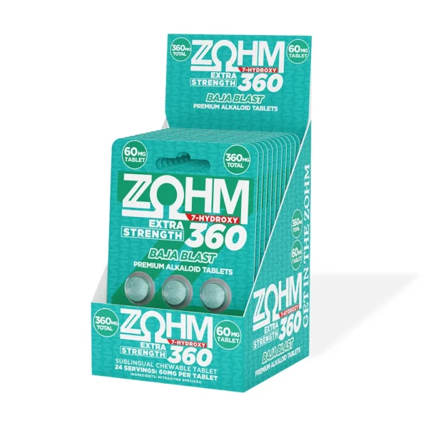 ZOHM 360 7-Hydroxy Tablets 60 mg 6 Count Display Box Front