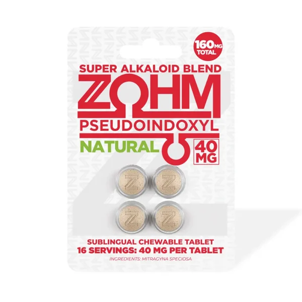 ZOHM Pseudoindoxyl Super Alkaloid Blend 40mg 4 Count Natural Front