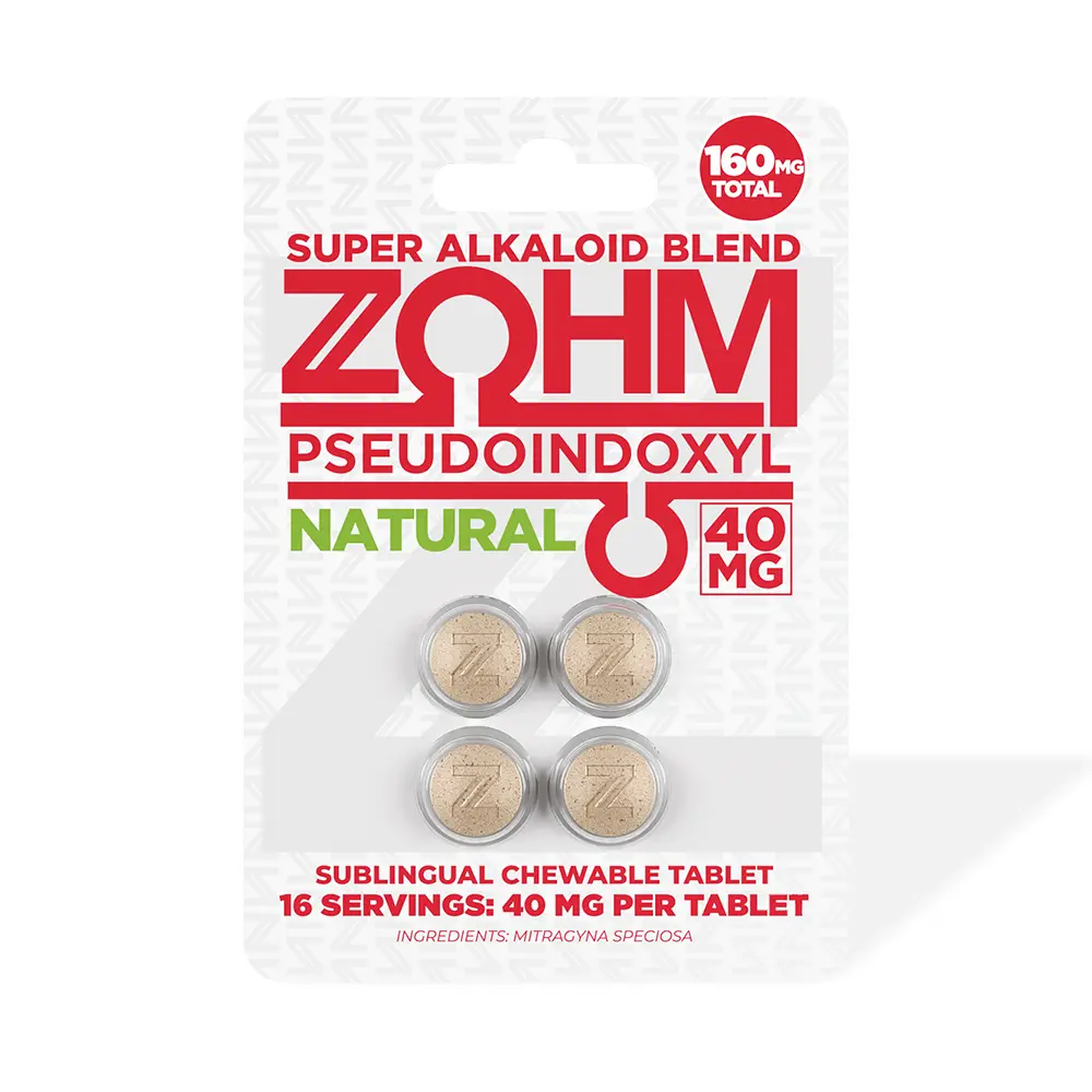 ZOHM Pseudoindoxyl Super Alkaloid Blend 40mg 4 Count Natural Front