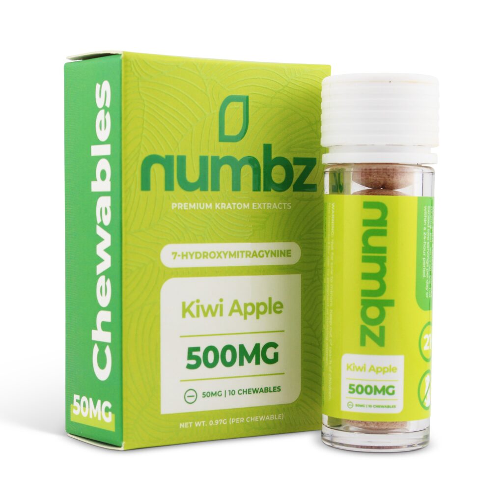 Buy numbz 7-Hydroxy Kratom Leaf Extract Chewable Tablets Kiwi