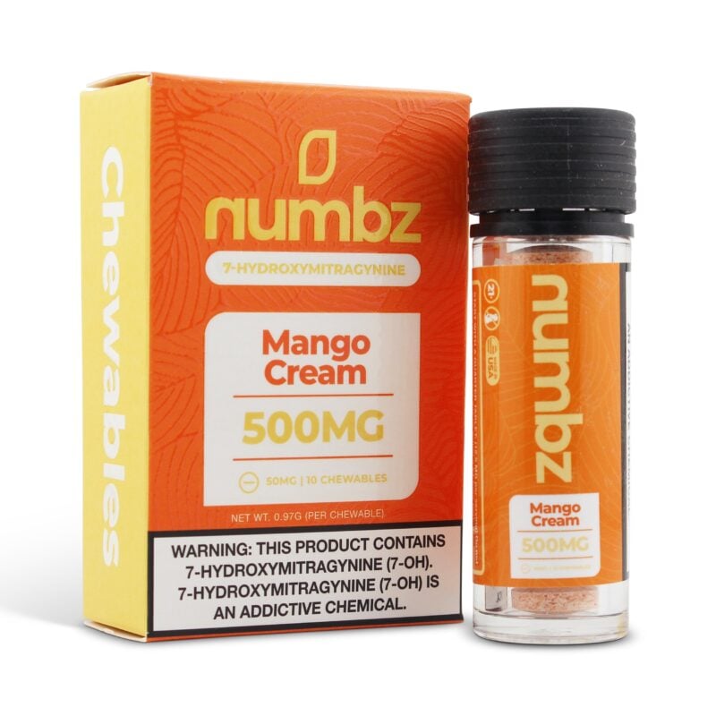Buy numbz 7-Hydroxy Kratom Leaf Extract Chewable Tablets Mango
